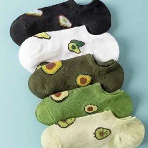NWT Set of 5 Pairs of Fun Avocado No Show Socks!